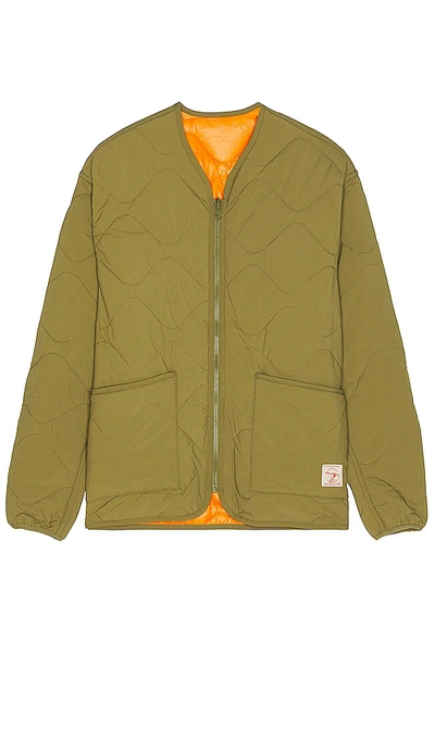 Shop Malbon Golf Weston Quilted Reversible Liner Jacket In Moss