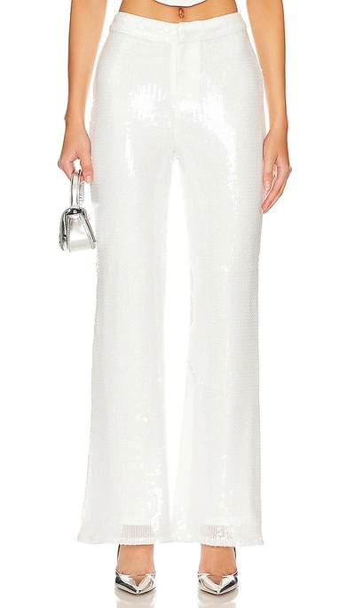Superdown Avia Pant In White Sequin