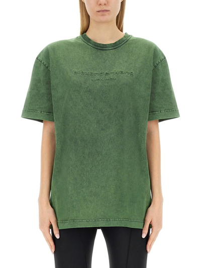 Shop Alexander Wang Crewneck Short In Green