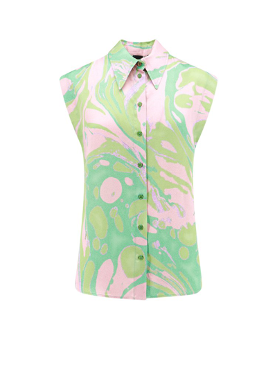 Shop Pinko Pattern Printed Sleeveless Shirt In Multi