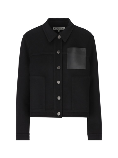 Shop Loewe Relaxed Fit Workwear Jacket In Black