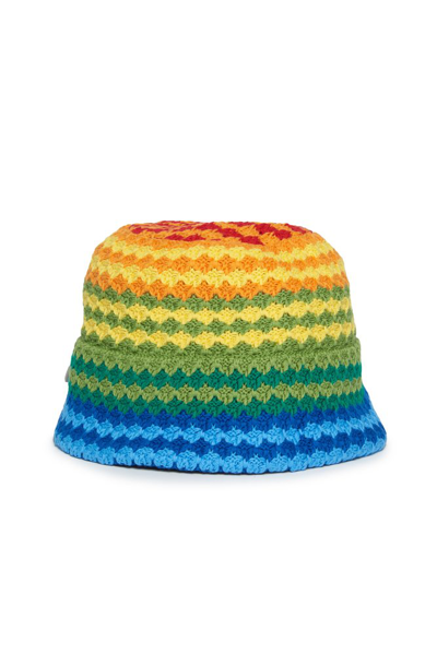 Shop N°21 Kids Rainbow Crochet Knitted Hat In Multi