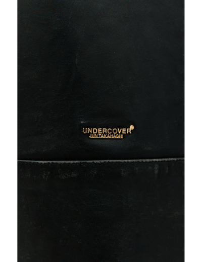 Shop Undercover Zipped Leather Vest In Black