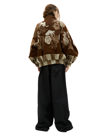 Undercover X Fragment Design Wool Bomber Jacket In Brown