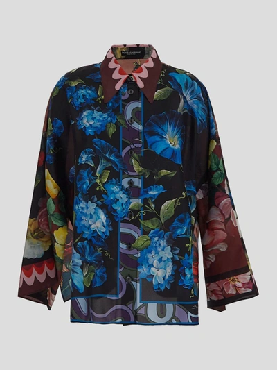 Shop Dolce & Gabbana Shirts In Mixflowers