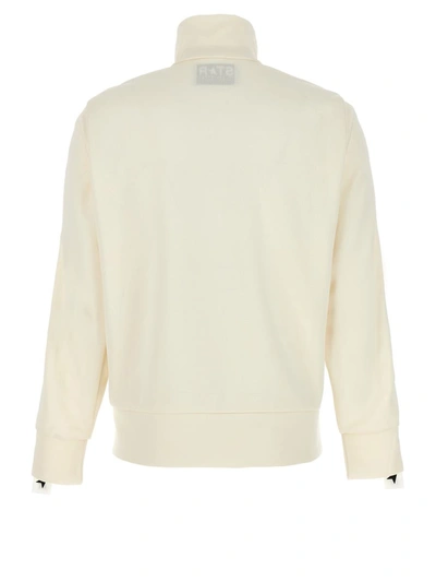Shop Golden Goose 'zipped Track' Sweatshirt In White/black