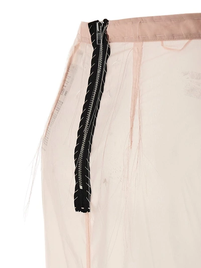 Maison Margiela Pendleton-check-hem Sheer Skirt In Pink