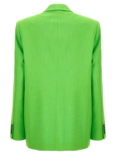 Shop Msgm Single-breasted Blazer In Green