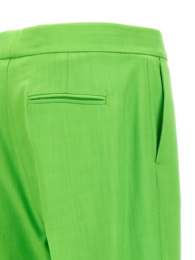 Shop Msgm Straight Leg Pants In Green