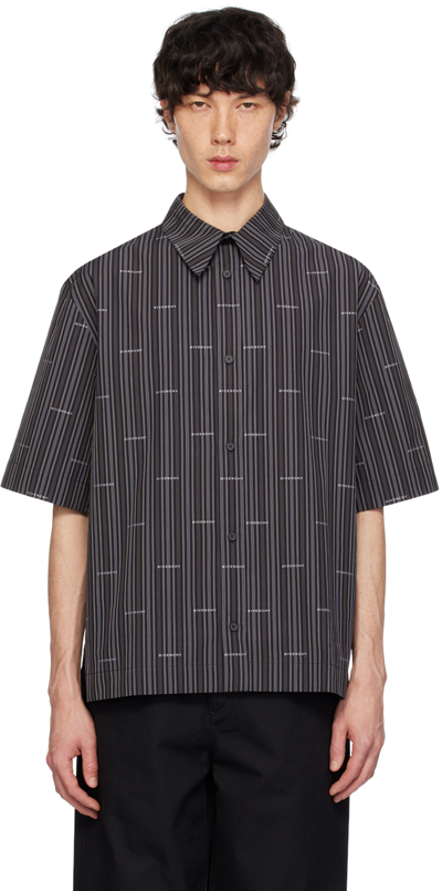 Shop Givenchy Black Striped Shirt In 002-black/grey