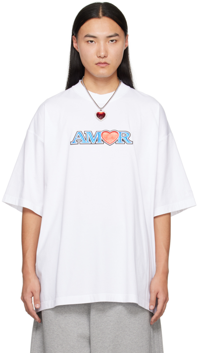 Shop Vetements White 'amor' T-shirt