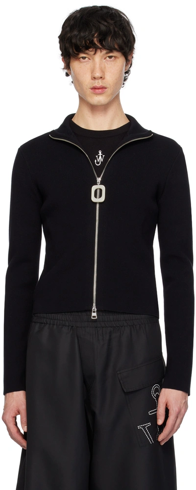 Shop Jw Anderson Black Fitted Cardigan In Black 999