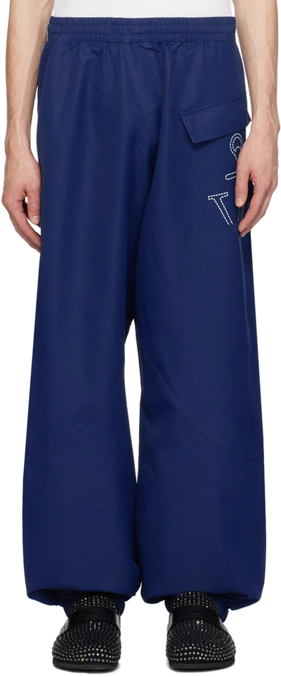 Shop Jw Anderson Blue Twisted Sweatpants In 842 Airforce Blue