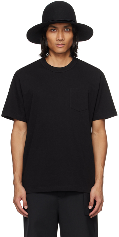 Shop Sacai Black Zip T-shirt In 001 Black