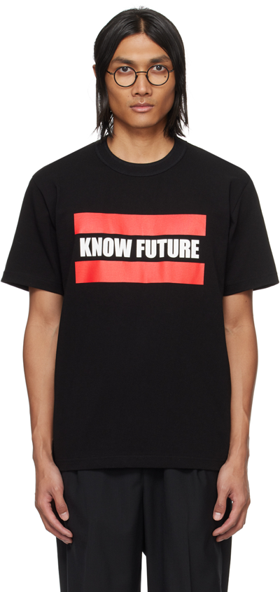 Shop Sacai Black 'know Future' T-shirt In 001 Black