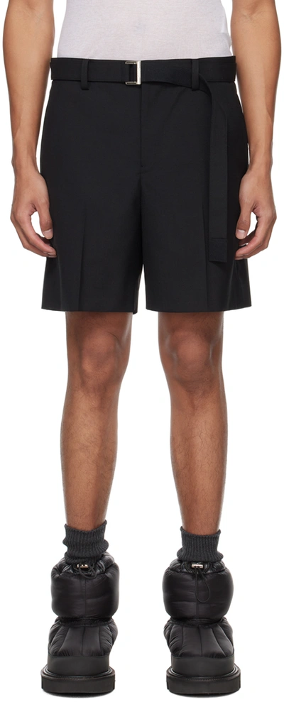 Shop Sacai Black Suiting Shorts In 001 Black