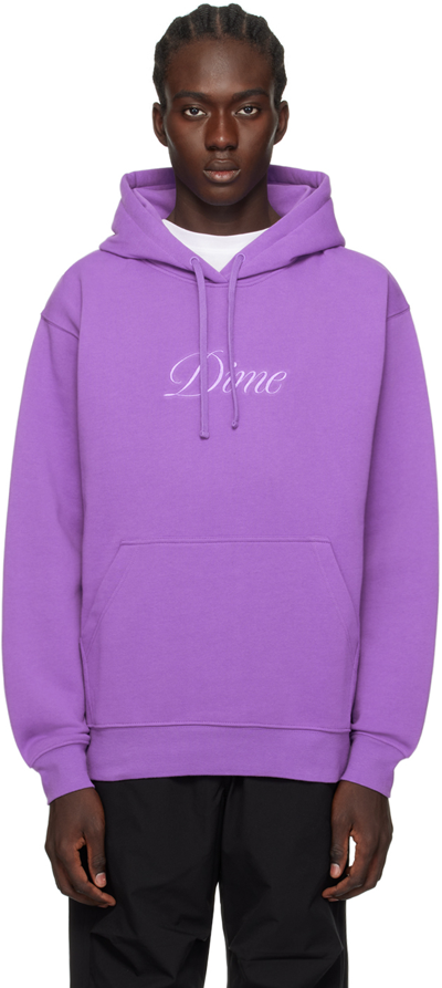 Shop Dime Purple Cursive Hoodie In Iris