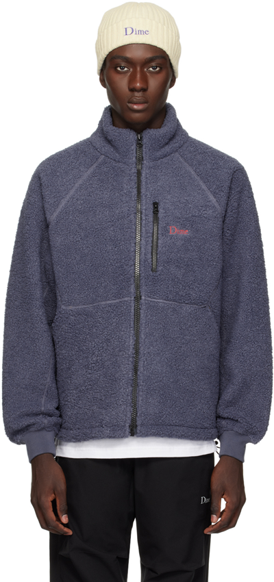 Shop Dime Blue Zip Jacket In Cool Gray