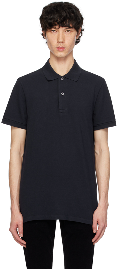 Shop Tom Ford Navy Tennis Polo In Midnight Blue