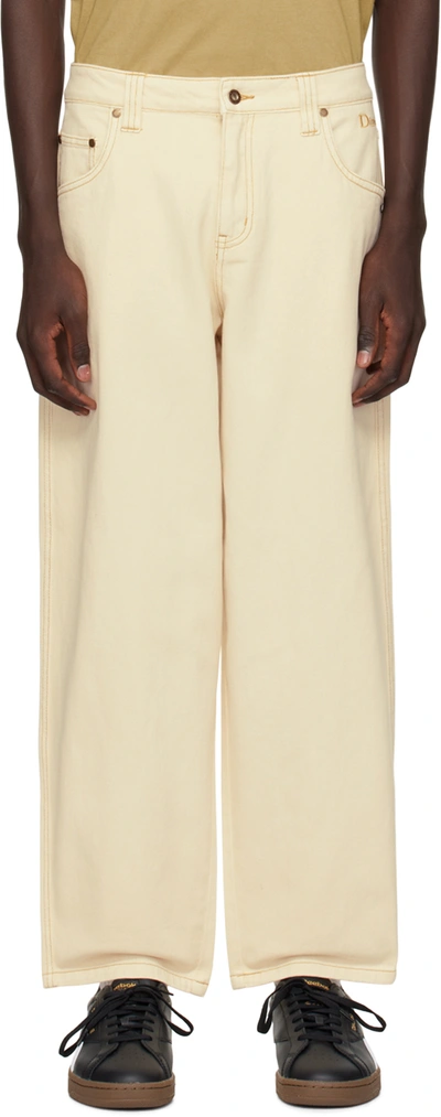 Shop Dime Off-white Baggy Jeans In Warm White