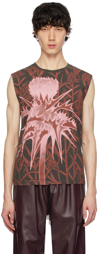 Shop Jw Anderson Gray Printed Tank Top In 599 Charcoal