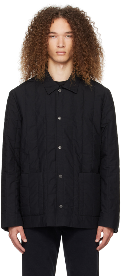 Shop Sunspel Black Quilted Jacket