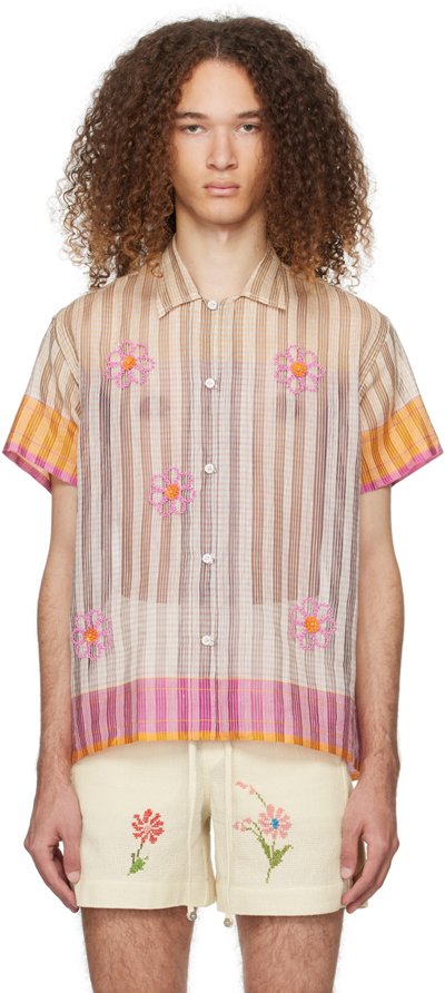 Shop Harago Multicolor Beaded Shirt In Pink