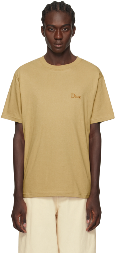 Shop Dime Khaki Classic T-shirt In Tan