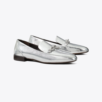 Shop Tory Burch Jessa Loafer In Silver