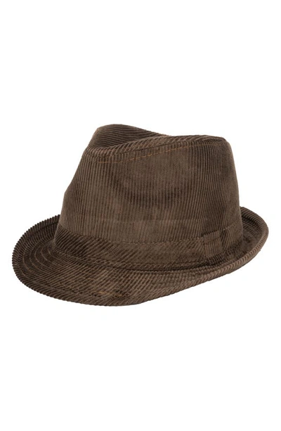 Shop San Diego Hat Cotton Corduroy Fedora In Brown