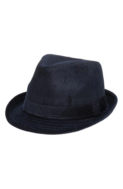 Shop San Diego Hat Cotton Corduroy Fedora In Navy