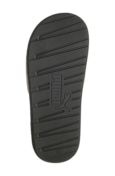 Shop Puma Cool Cat 2.0 Slide Sandal In Team Aqua-flaxen-black-white