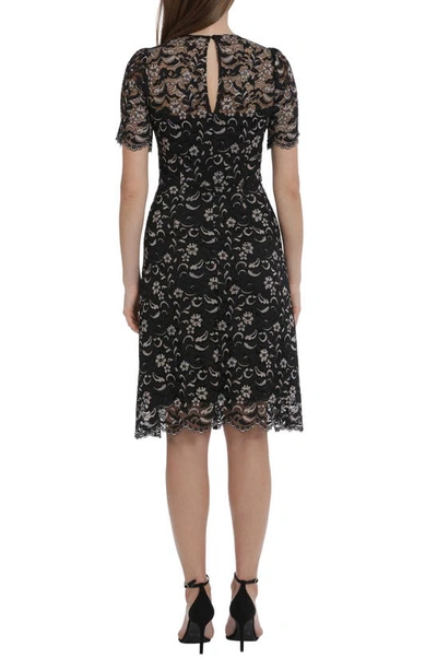 Shop Maggy London Floral Lace Sheath Dress In Black Multi