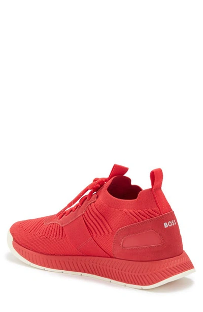 Shop Hugo Boss Titanium Sneaker In Red