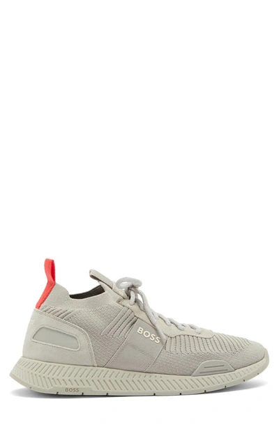 Shop Hugo Boss Titanium Sneaker In Open Grey