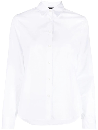Aspesi Pointed Collar Long-sleeved Shirt In White