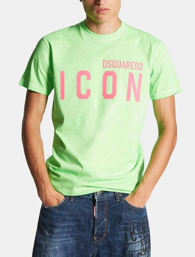 Shop Dsquared2 T-shirts And Polos In Green Fluo