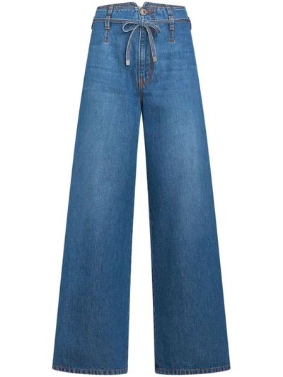 Shop Etro High Waisted Jeans In Blue