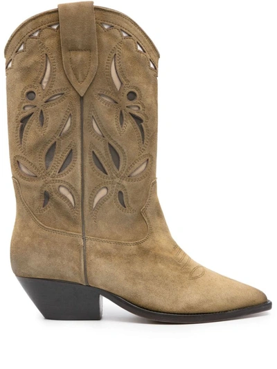 Shop Isabel Marant Boots In Taupe/khaki