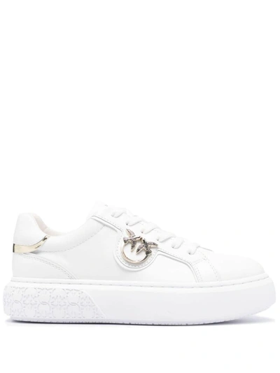 Shop Pinko Sneakers With Logo In White