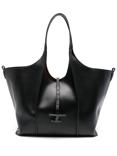 Shop Tod's Bag With Plaque In Black