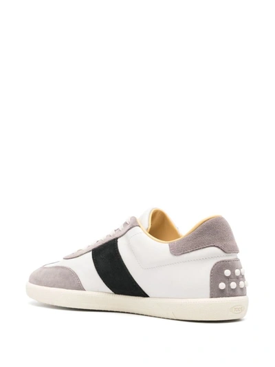 Shop Tod's Sneakers With Band In Bianco E Blu