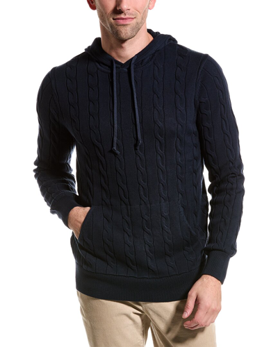 Shop Brooks Brothers Cable Hoody In Navy