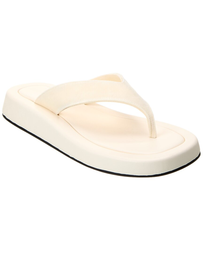 Shop The Row Ginza Velvet Platform Sandal In White