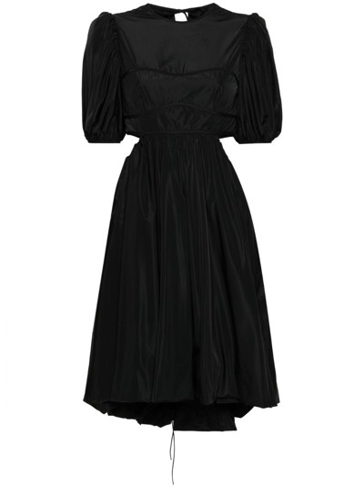 Shop Cecilie Bahnsen Black Ursula Faille Midi Dress