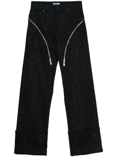 Shop Mugler Zipped Straight-leg Jeans - Women's - Spandex/elastane/cotton In Black