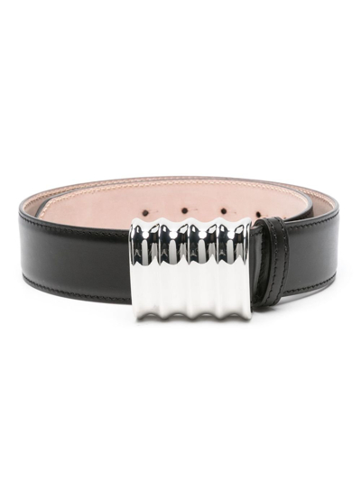 Shop Khaite The Julius Leather Belt In Black