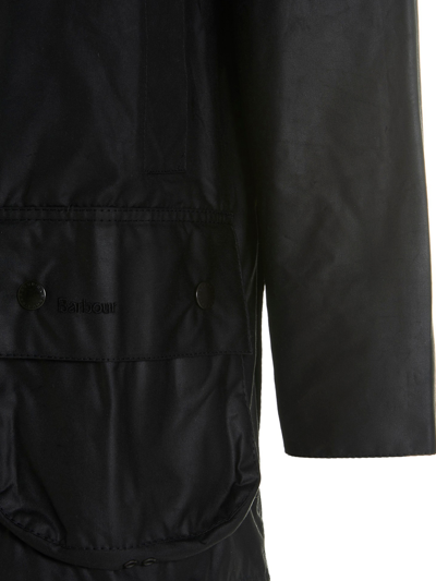 Barbour Badale Waxed-cotton Corduroy-collar Jacket In Black