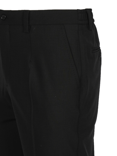 Dolce & Gabbana Stretch Cotton Pants With Dg Hardware In Black