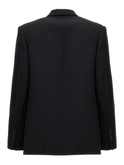 Shop Wardrobe.nyc Double Breast Wool Blazer Jacket In Black